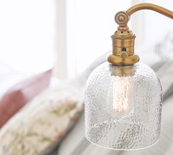 Textured Glass Curved Arm Sconce (6'')