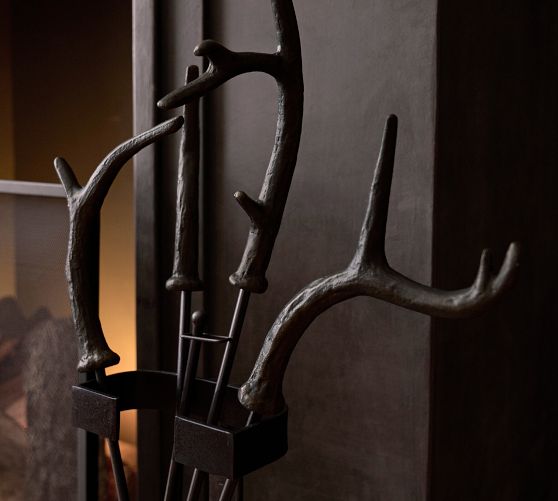 Pottery Barn Antler Fireplace Tool Set - Thumbnail 3