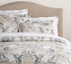 Celeste Damask Percale Duvet Cover