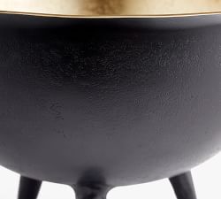 Footed Brass/Black Decorative Bowl