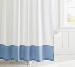 Linwood Border Linen Cotton Shower Curtain