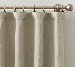 Open Box: Belgian Flax Linen Blackout Curtain, 100" W x 84" L - Bamboo