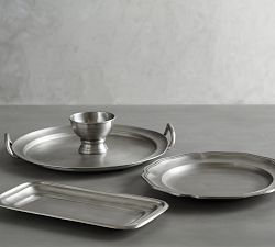 Pewter Scalloped Charger Plate