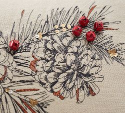 Tarak Embellished Pinecone Lumbar Pillow Cover
