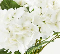 Faux Hydrangea Stem - White