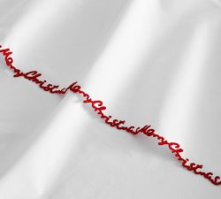 Merry Christmas Embroidered Percale Sheet Set