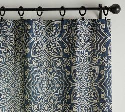 Open Box: Emina Print Linen/Cotton Rod Pocket Curtain