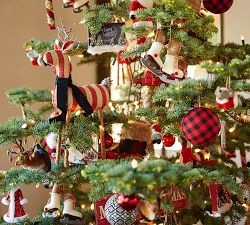 Red Plaid Ball Ornaments
