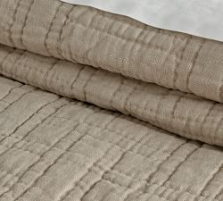 Belgian Flax Linen Handcrafted Basketweave Quilt