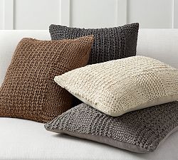 Calla Handknit Jute Pillow Cover