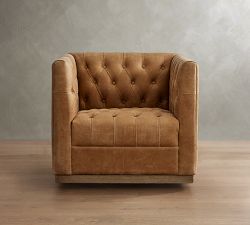 Edgewood Leather Swivel Chair