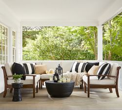 Faux Natural Fiber Flange Outdoor Pillow