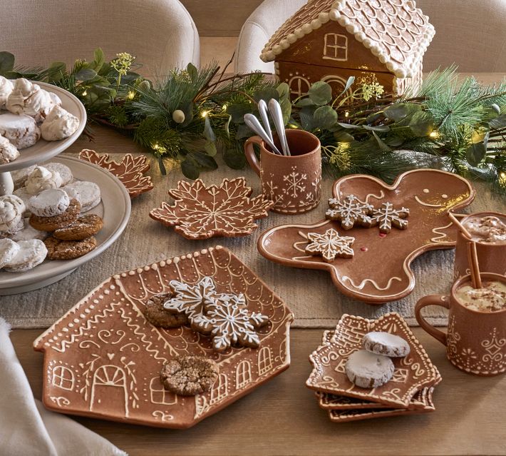 Gingerbread House Appetizer Plates - Set of 4 | Pottery Barn