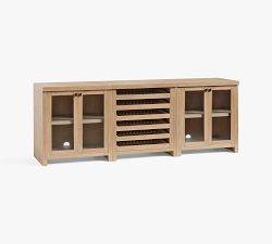 Modern Farmhouse Glass Cabinet with Wine Storage (102")