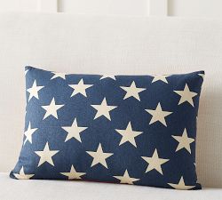 Reversible Star Striped Lumbar Pillow Cover