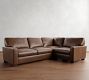 Turner Square Arm Leather 3-Piece Sectional (106"&ndash;111")