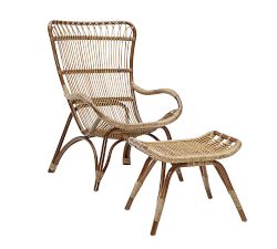 Monet Rattan Chair and Ottoman
