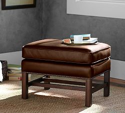 Thatcher Leather Ottoman