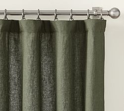 Open Box: Belgian Flax Linen Light Filtering Curtain, 50"W x 120"L - Cyprus