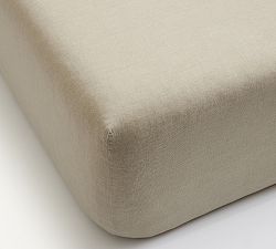 Open Box: Belgian Flax Linen Fitted Sheet, King - Dark Flax