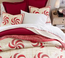Peppermint Swirls Reversible Quilted Sham