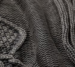 Stonewashed Cable Knit Throw