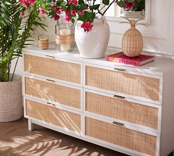 Westly Cane 6-Drawer Dresser (60")