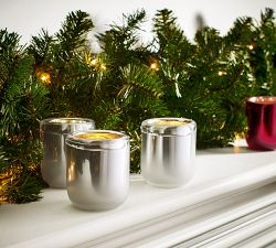 Brie Handcrafted Mercury Glass Hurricane Candle Holder