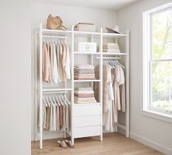 Essential Walk-In Closet by Hold Everything, 6' Hanging System with 3 Drawers​