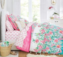 Lilly Pulitzer Flamenco Pineapple Embroidered Filled Pillow