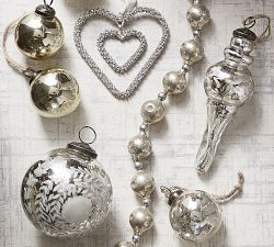 Mercury Glass Ball Ornaments, Set of 6 - Silver