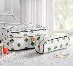 Polka Dot Print Train Case, Set of 2