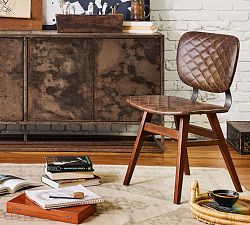 Roblar Quilted Leather Dining Chair, Set of 2