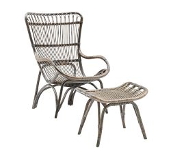 Monet Rattan Chair and Ottoman