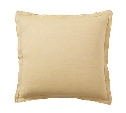 Open Box: Belgian Flax Linen Double Flange Sham, Euro Set of 2 - Daffodil