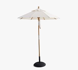 6' Round Outdoor Patio Umbrella &ndash; Teak Tilt Frame​