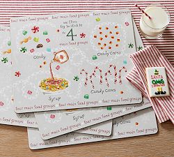 Elf Food Groups Cork Placemats - Set of 4