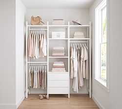 Essential Walk-In Closet by Hold Everything, 6' Hanging System with 3 Drawers​