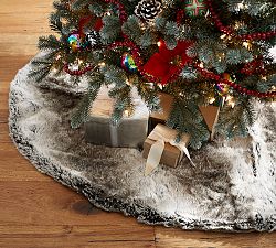 Faux Fur Tree Skirt - Gray Ombre