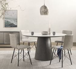 Greagle Round Marble Pedestal Dining Table (55")
