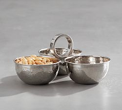 Hammered Nickel Snack Server