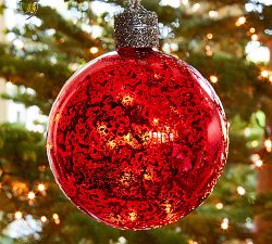 Lit Red Globe Ornament