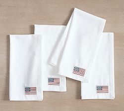 American Flag Icon Cotton/Linen Napkins - Set of 4