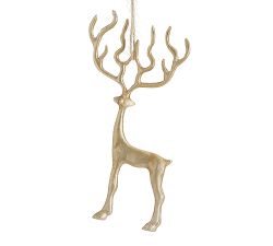 Brass Sculpted Reindeer Ornament