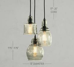 Paxton Outdoor Glass 3 Multi-Light Pendant (13")