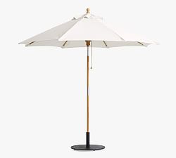 9' Round Outdoor Patio Umbrella &ndash; Teak Tilt Frame​