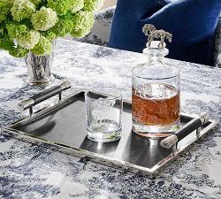 Brandon Maxwell Groveland Toile Decanter &amp; Double Old Fashioned Glasses - Set of 3