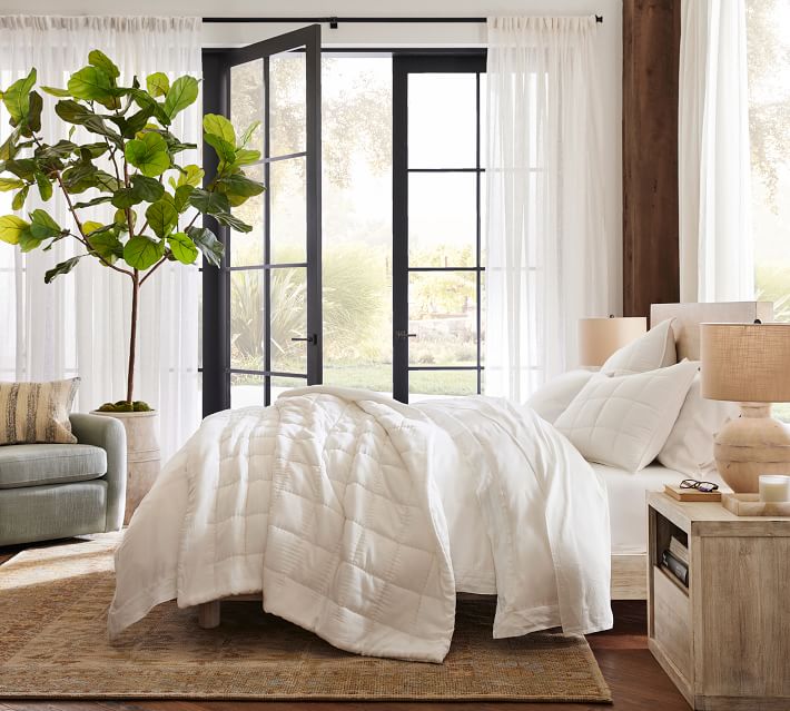 Emery Linen Curtain | Pottery Barn