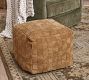 Suede Basketweave Pouf