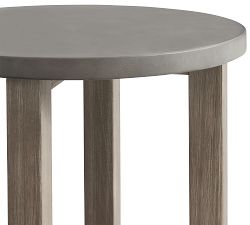 Abbott Concrete &amp; Acacia Round Outdoor Side Table (20")